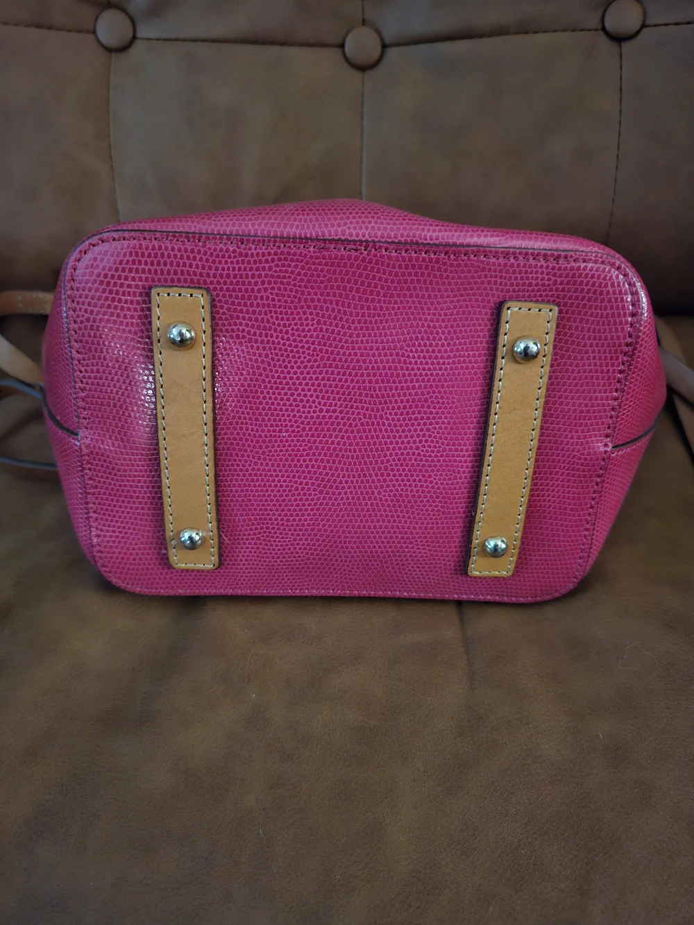 Dooney & Bourke Pink Bucket Crossbody Bag with Tassel Accent - Picture 5 of 5